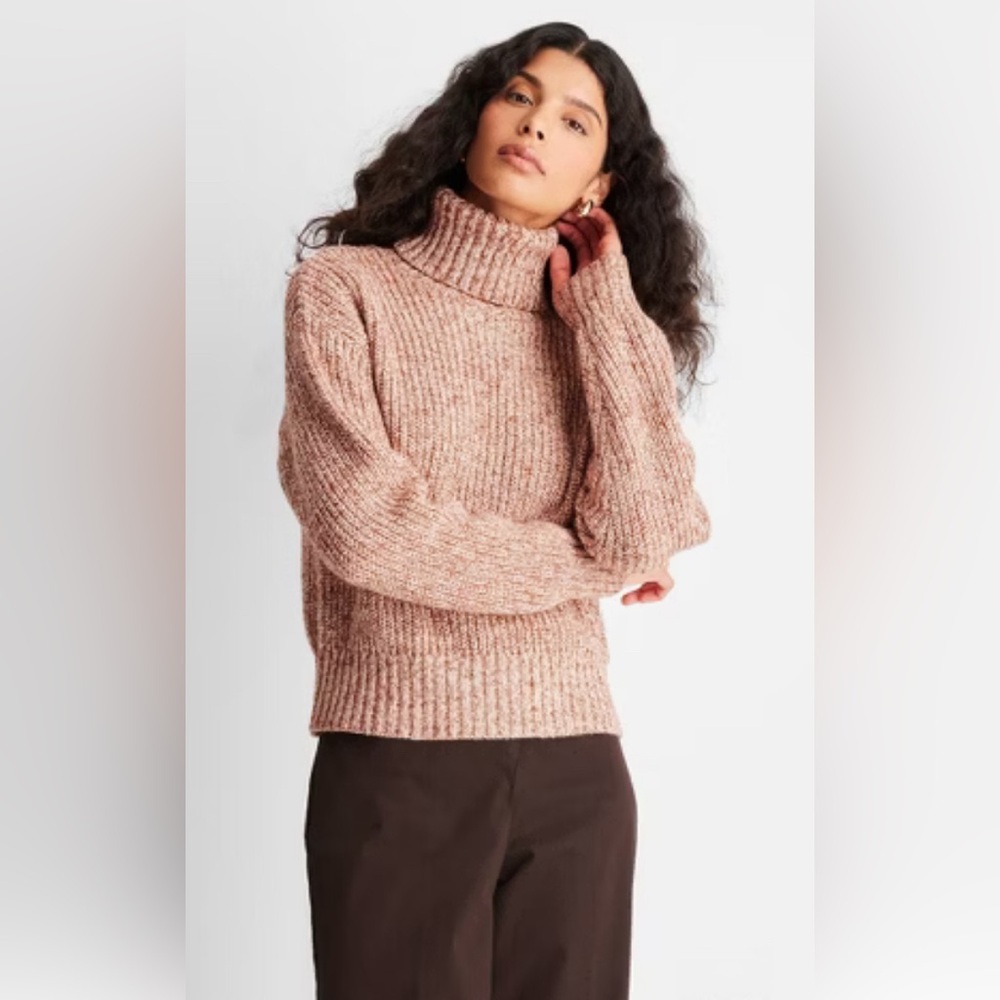 New Future collective ribbed rust orange brown turtleneck sweater nwt Size 1X